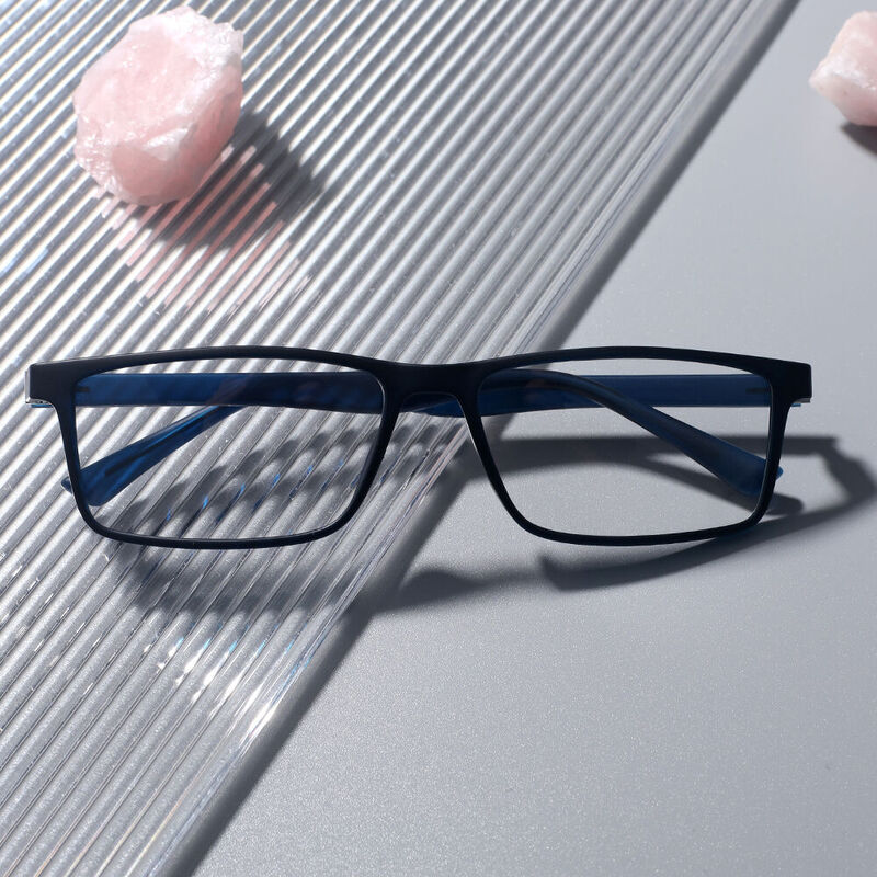 Professor Rectangle Blue Glasses