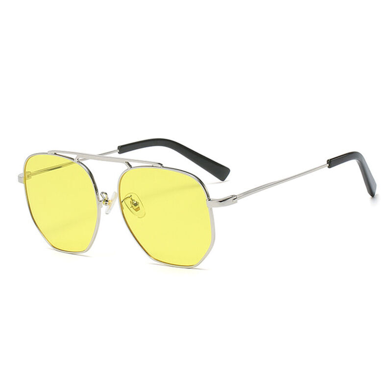 Good Vibrations Aviator Yellow Sunglasses