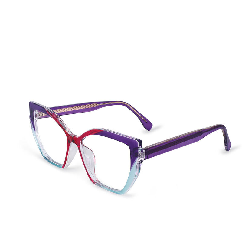 Sabrina Square Pink Purple Glasses