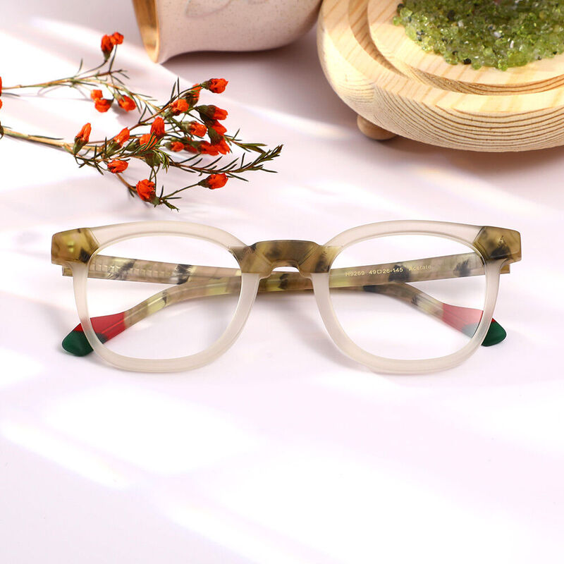 Sidibe Square Beige Glasses