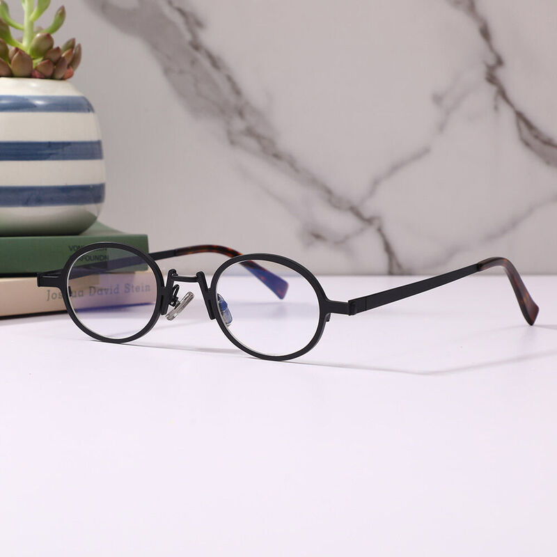 Simeil Oval Black Glasses