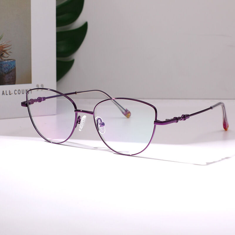 Nancy Cat Eye Purple Glasses