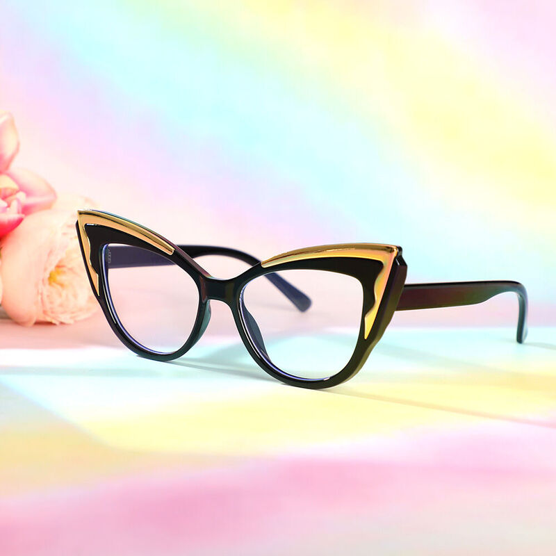 Evely Cat Eye Black Glasses