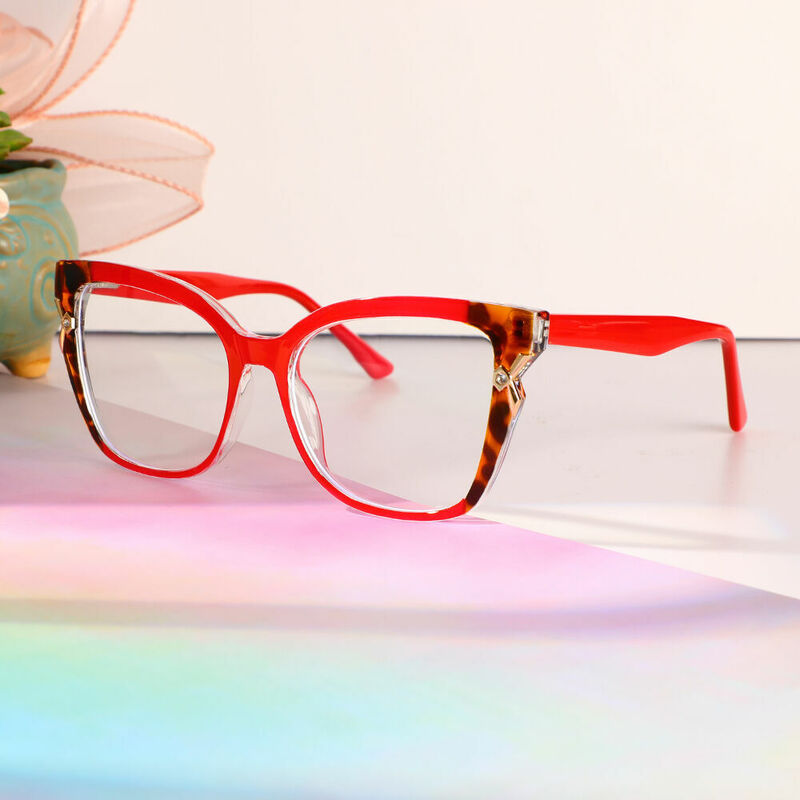 Steeln Cat Eye Red Glasses
