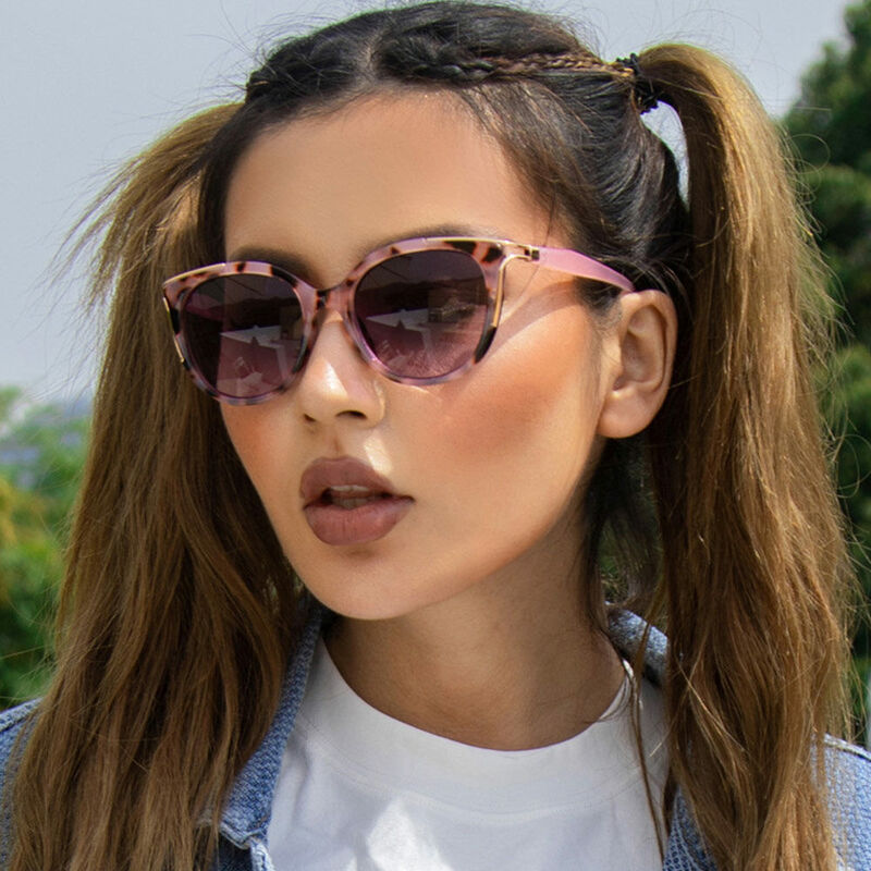 Vamp Cat Eye Pink Leopard Sunglasses