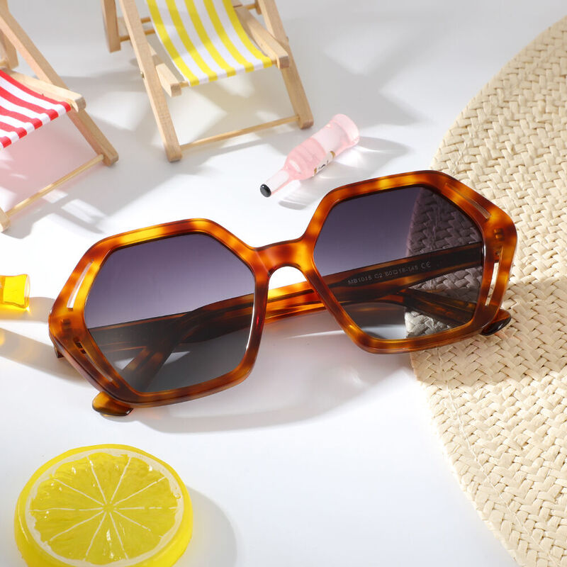 Nigel Geometric Tortoise Sunglasses