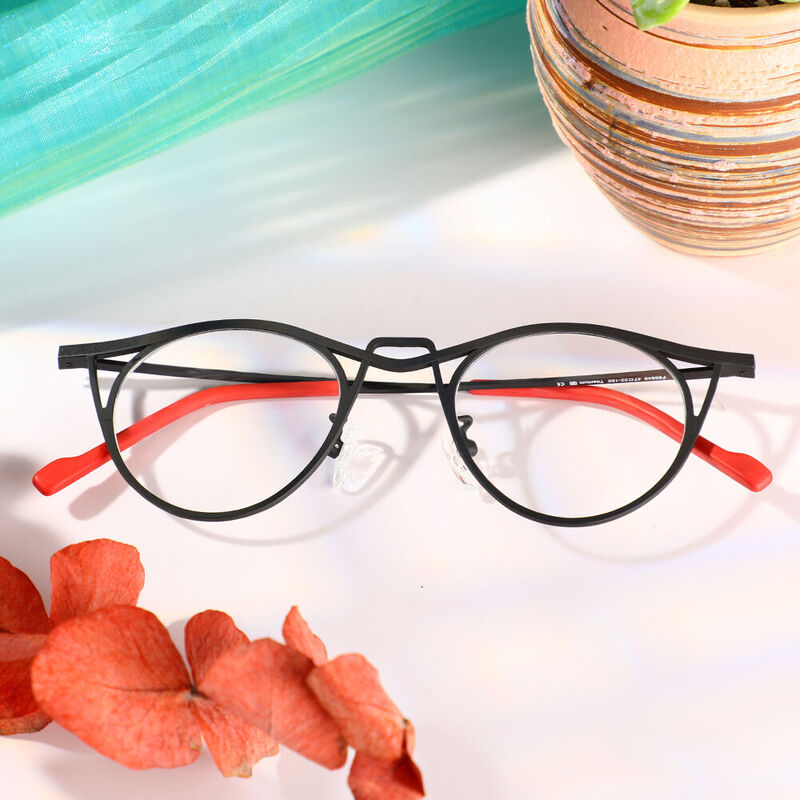 Felton Cat Eye Black Glasses