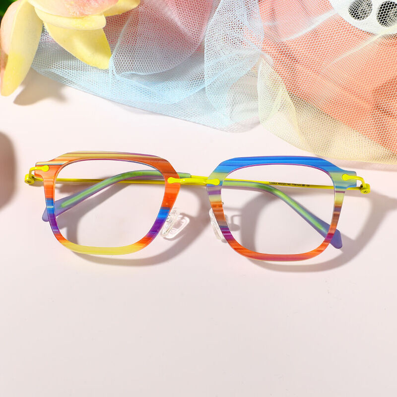 Zechariah Square Purple Glasses