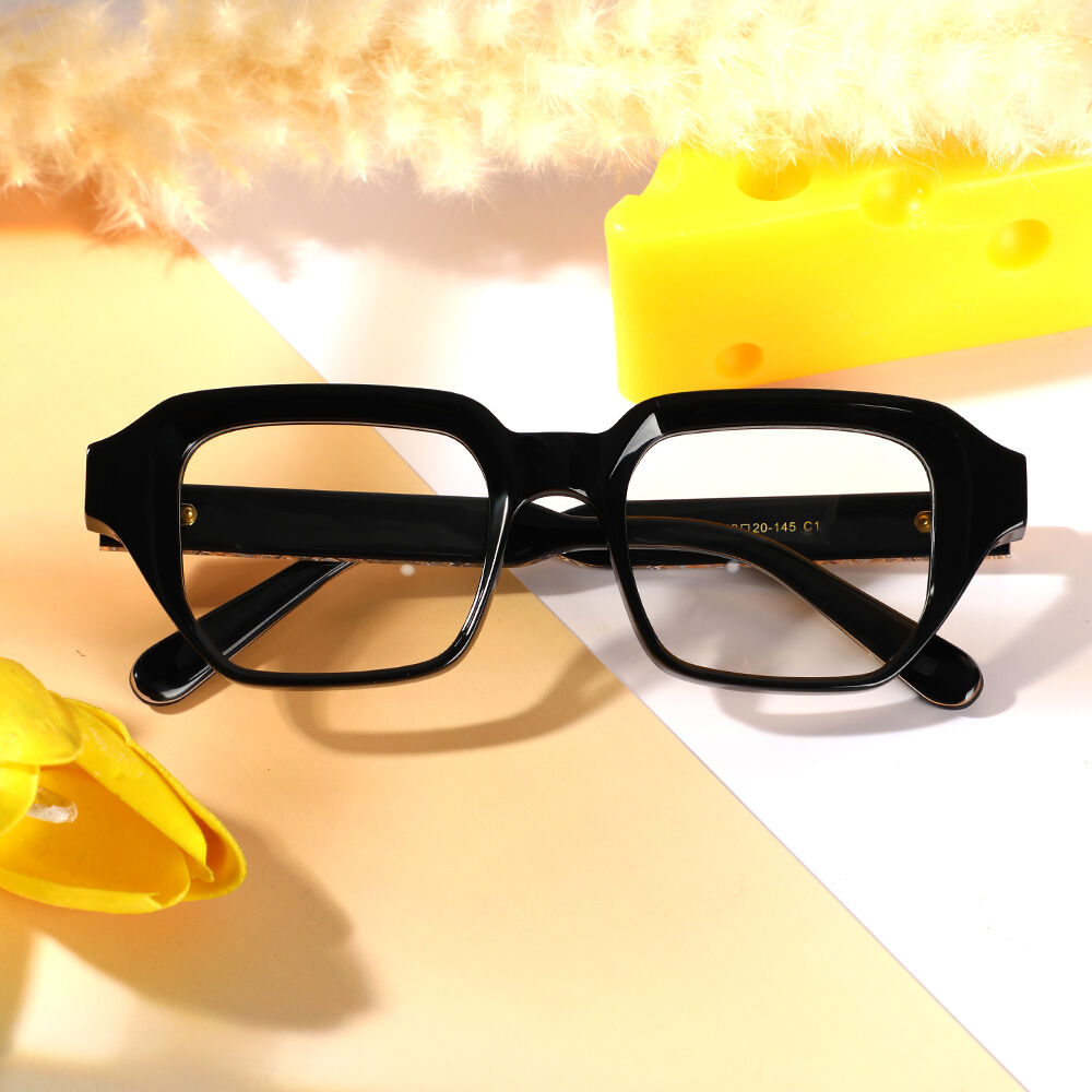 Eudor Square Black Glasses