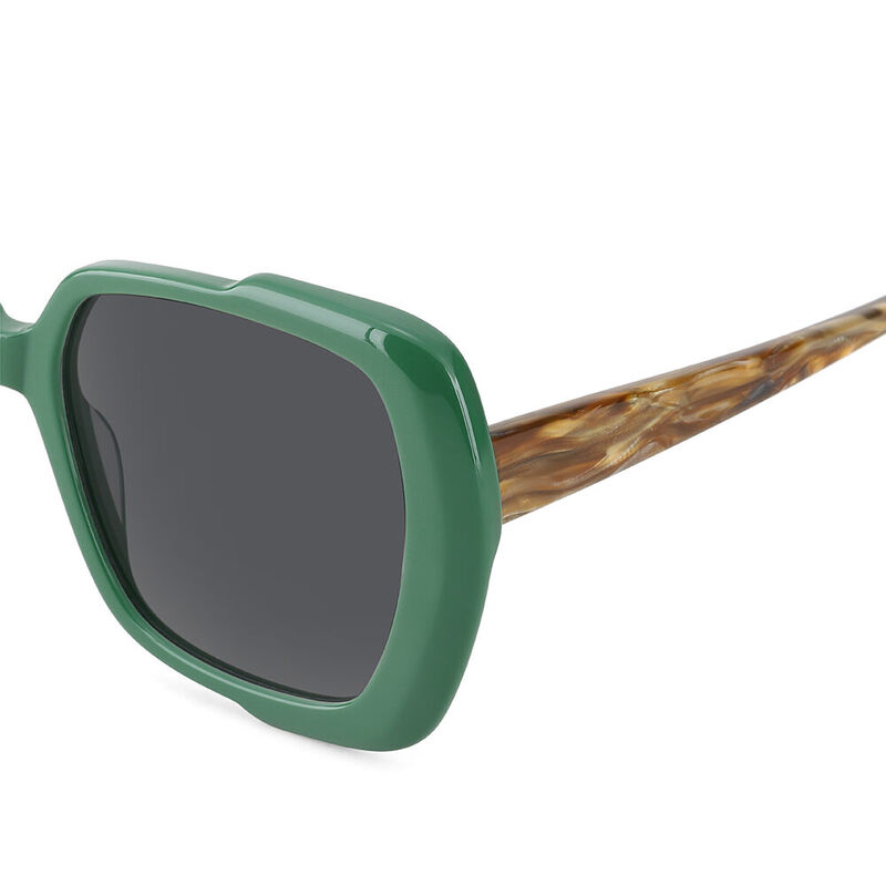 Covery Square Green Sunglasses