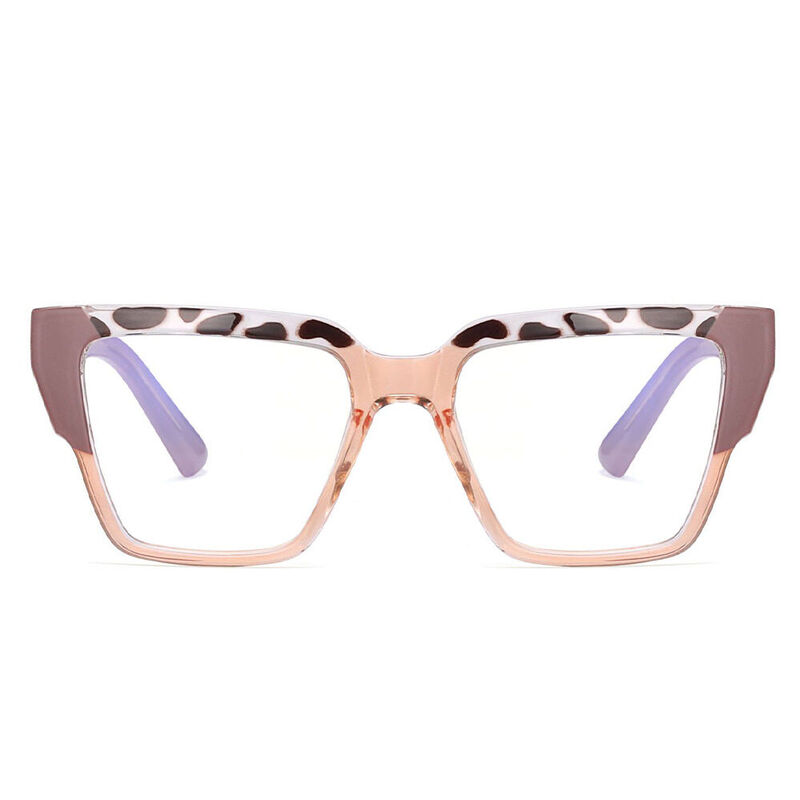 Aeryn Square Pink Leopard Glasses