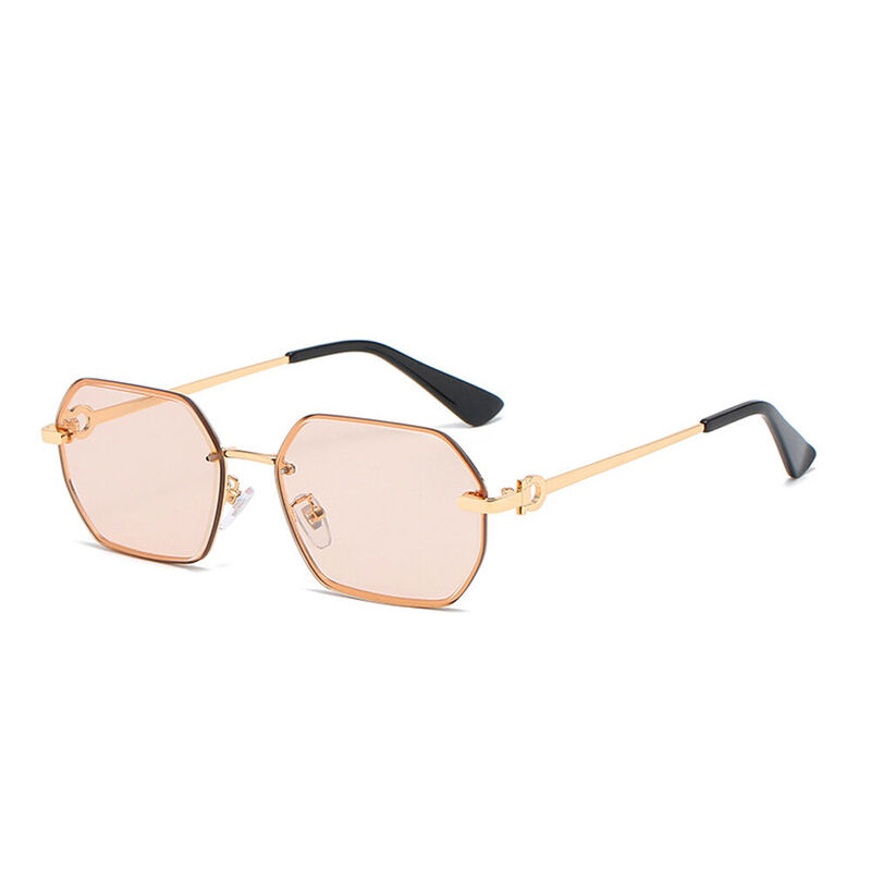 Cecily Geometric Champagne Sunglasses