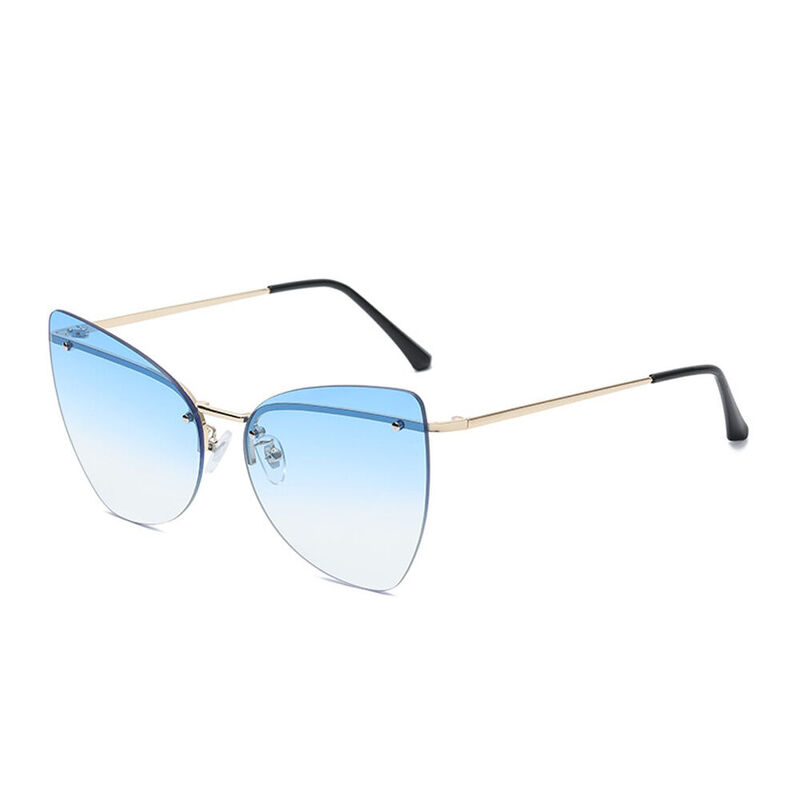 June Cat Eye Blue Sunglasses