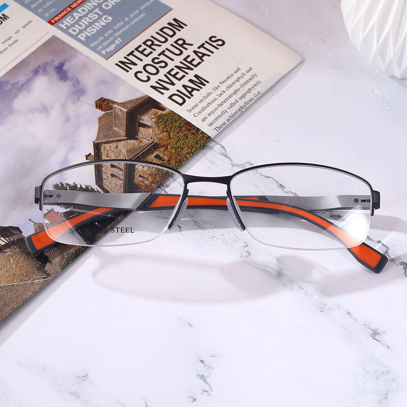 Contempo Rectangle Orange Glasses