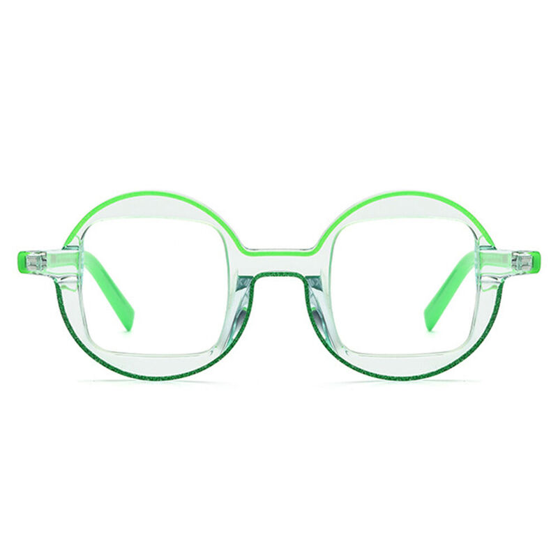 Irene Round Green Glasses