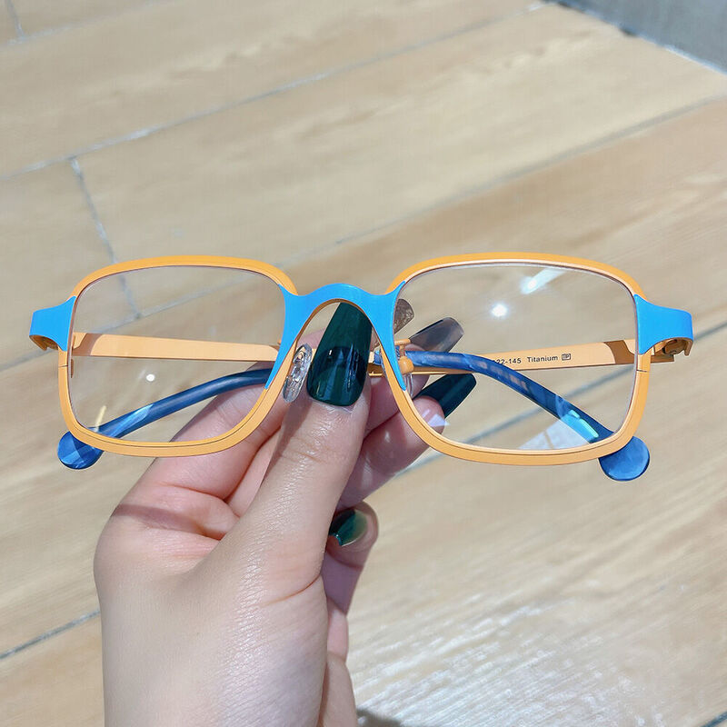 Afra Square Orange Glasses