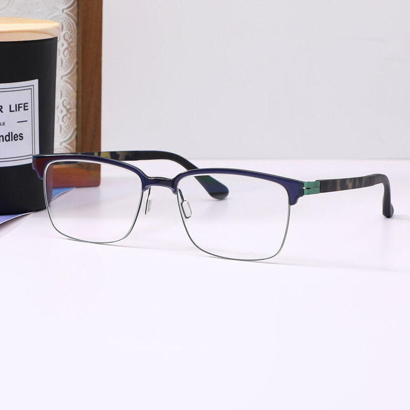 Benn Square Black Green Glasses