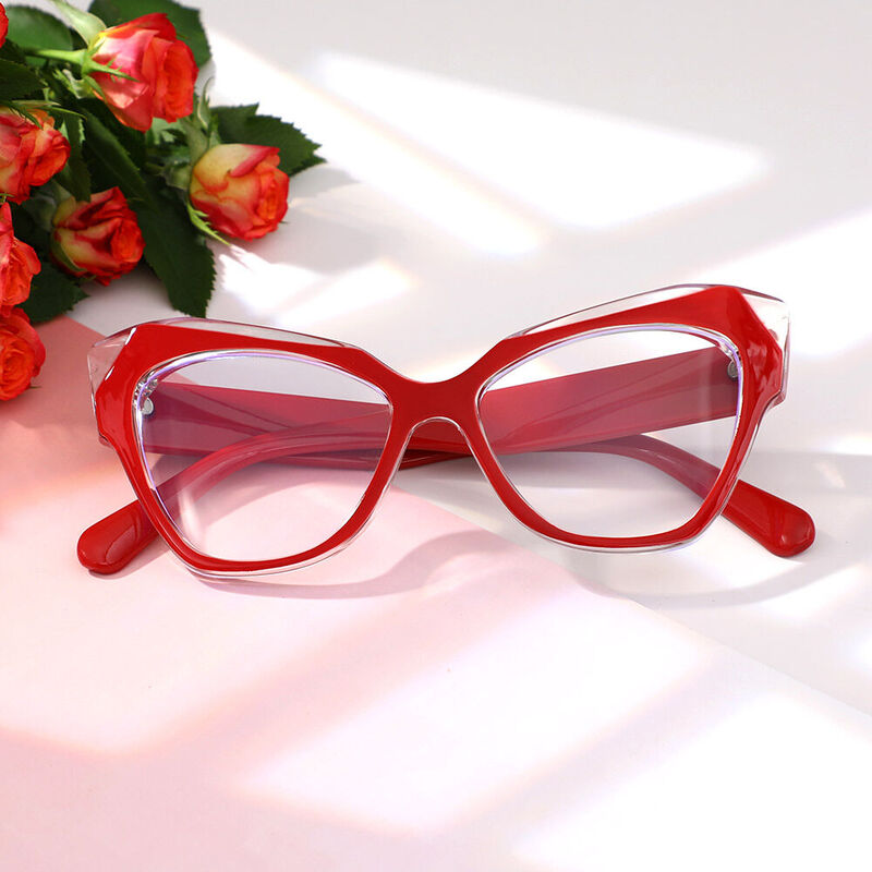 Rhod Cat Eye Red Glasses