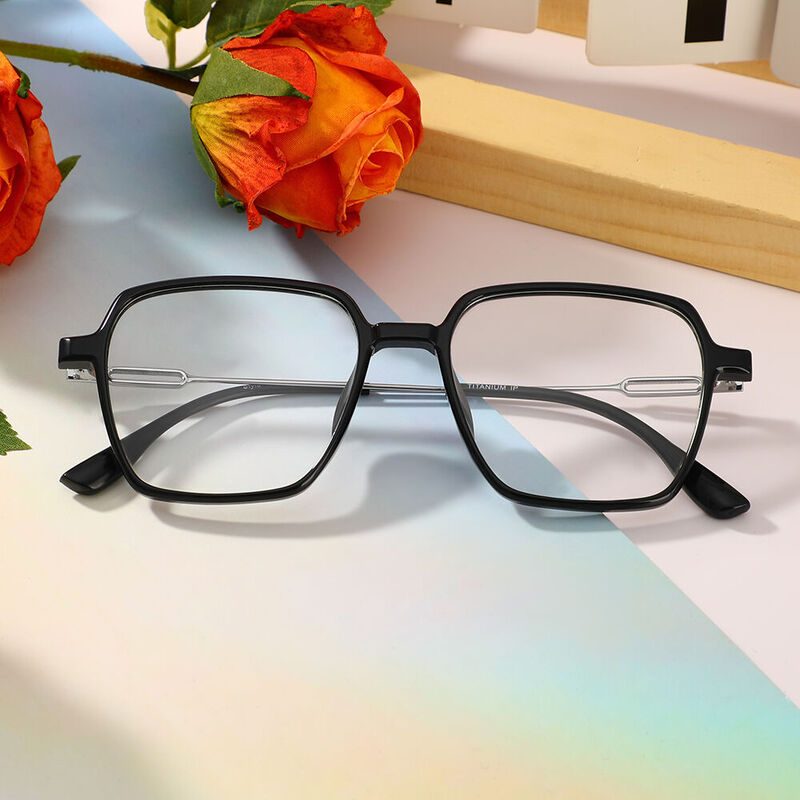 Sylvia Square Black Glasses