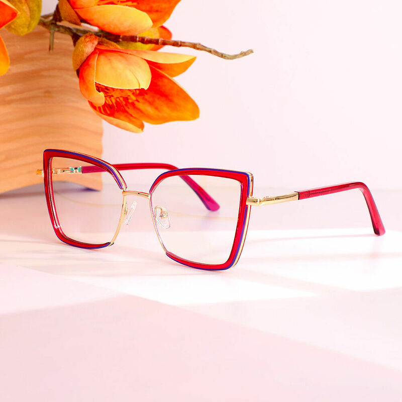 Madeline Cat Eye Purple Glasses