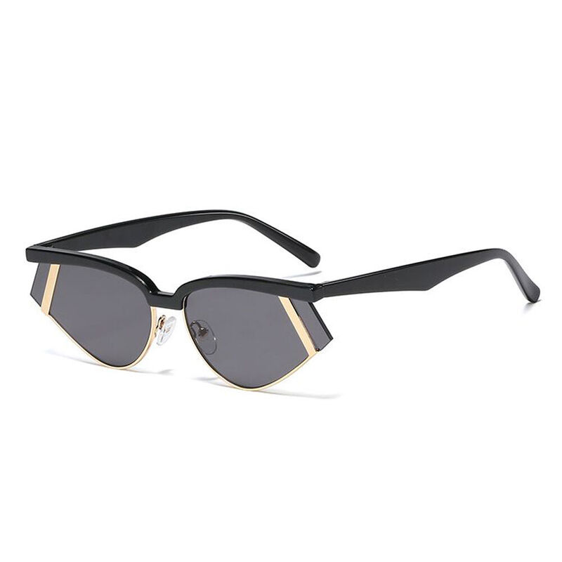 Louie Cat Eye Black Gold Sunglasses