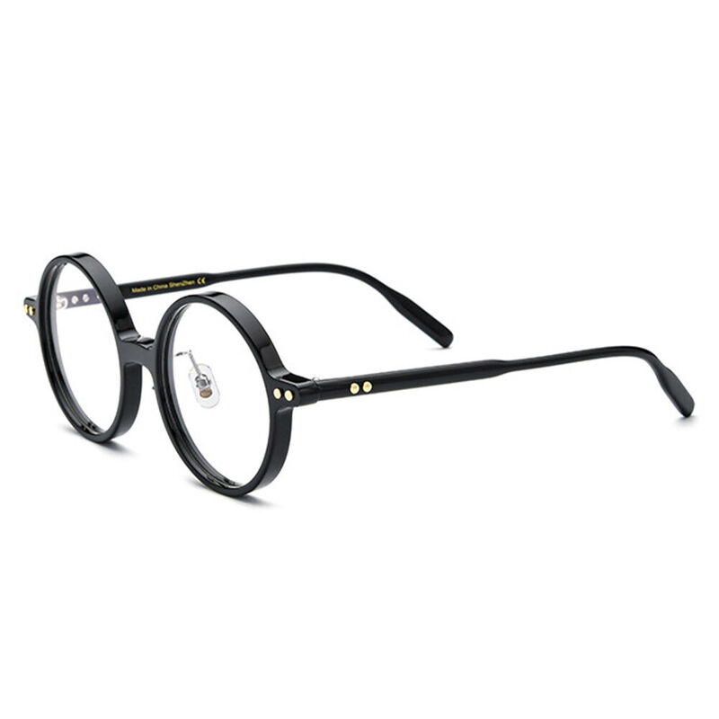 Tazey Round Black Glasses