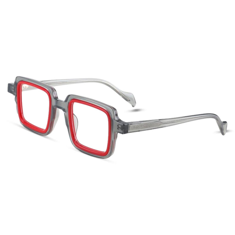 Tetteh Square Gray Glasses