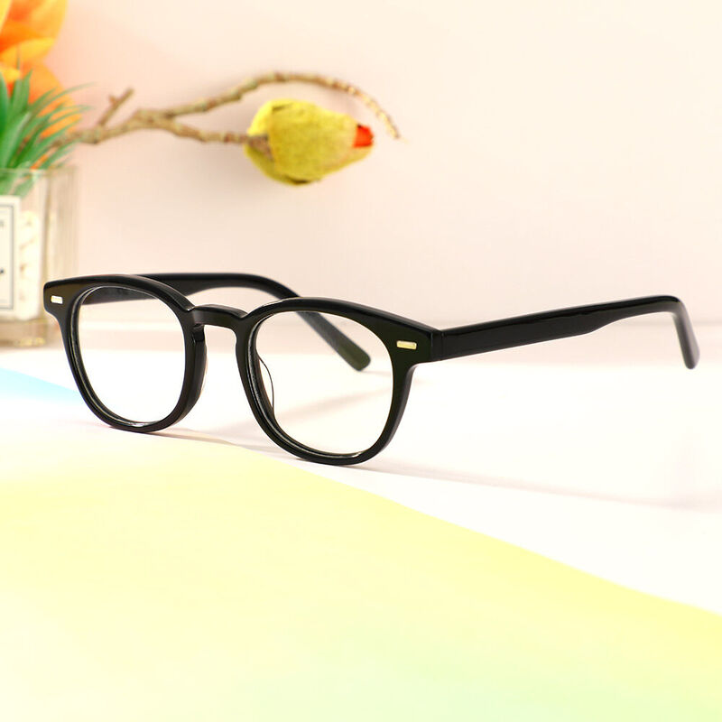 Lew Square Black Glasses