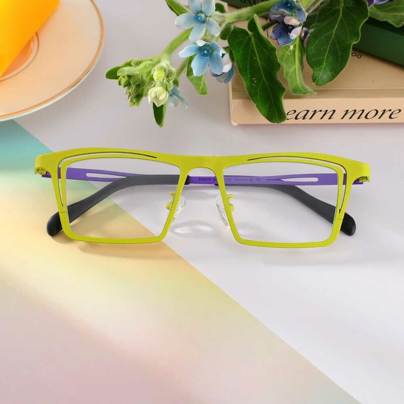 Marina Rectangle Green Glasses