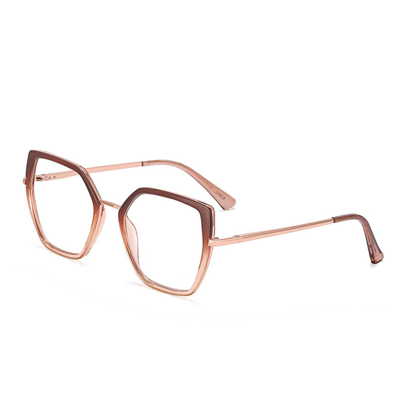 Hilary Geometric Brown Glasses