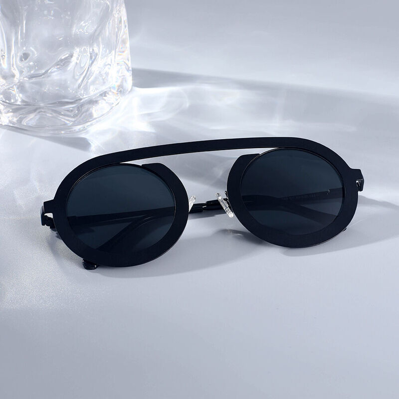Buffer Aviator Black Sunglasses - Aoolia.com