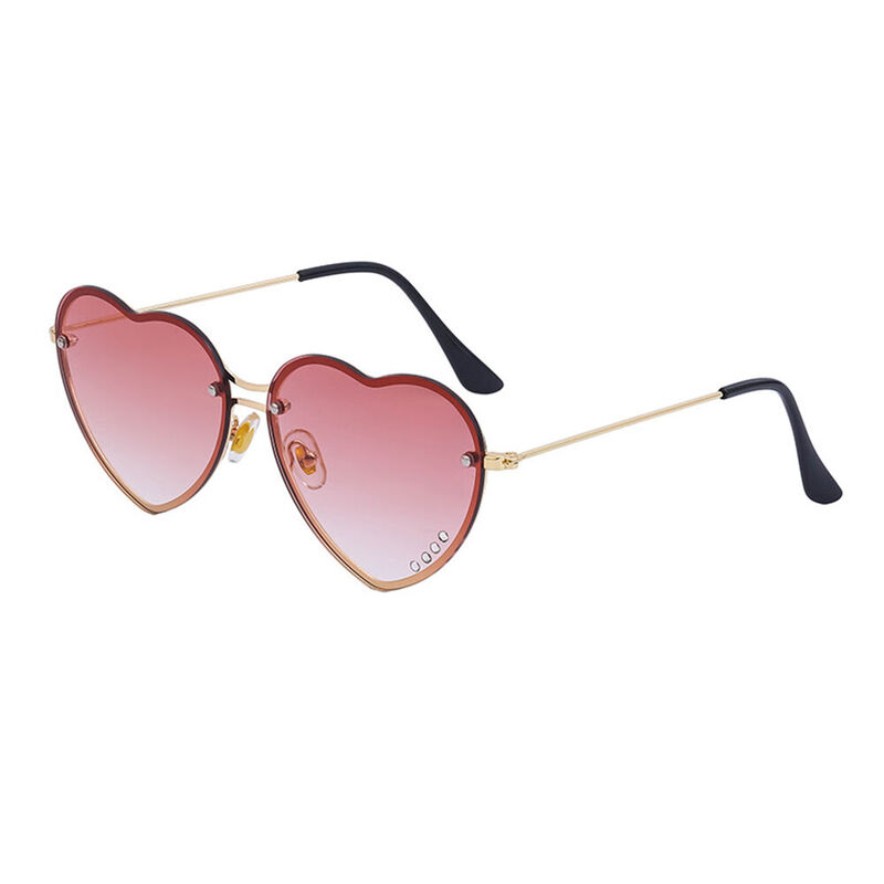 Amore Heart Pink Sunglasses - Aoolia.com