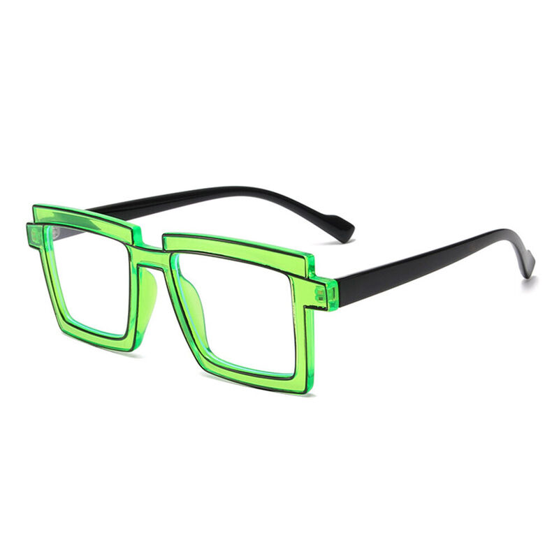 Flossie Square Green Glasses