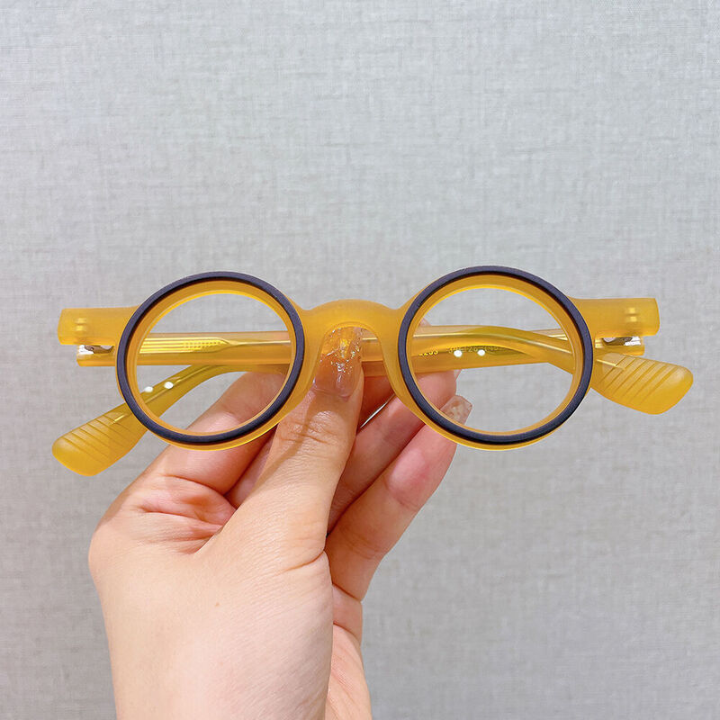 Troea Round Orange Glasses