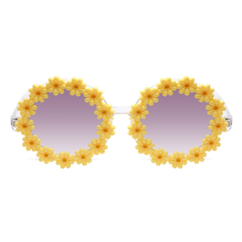 Broderia Round Yellow Sunglasses