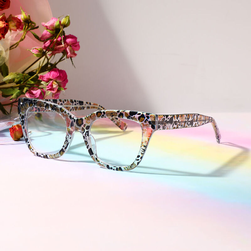 Christ Square Leopard Glasses