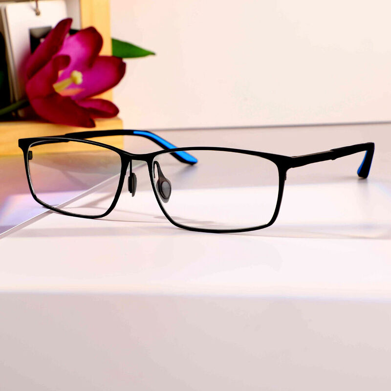 Katharine Rectangle Black Glasses