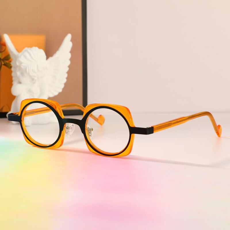 Nina Square Orange Glasses