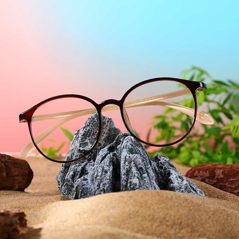 Ethel Runde Braune Brille
