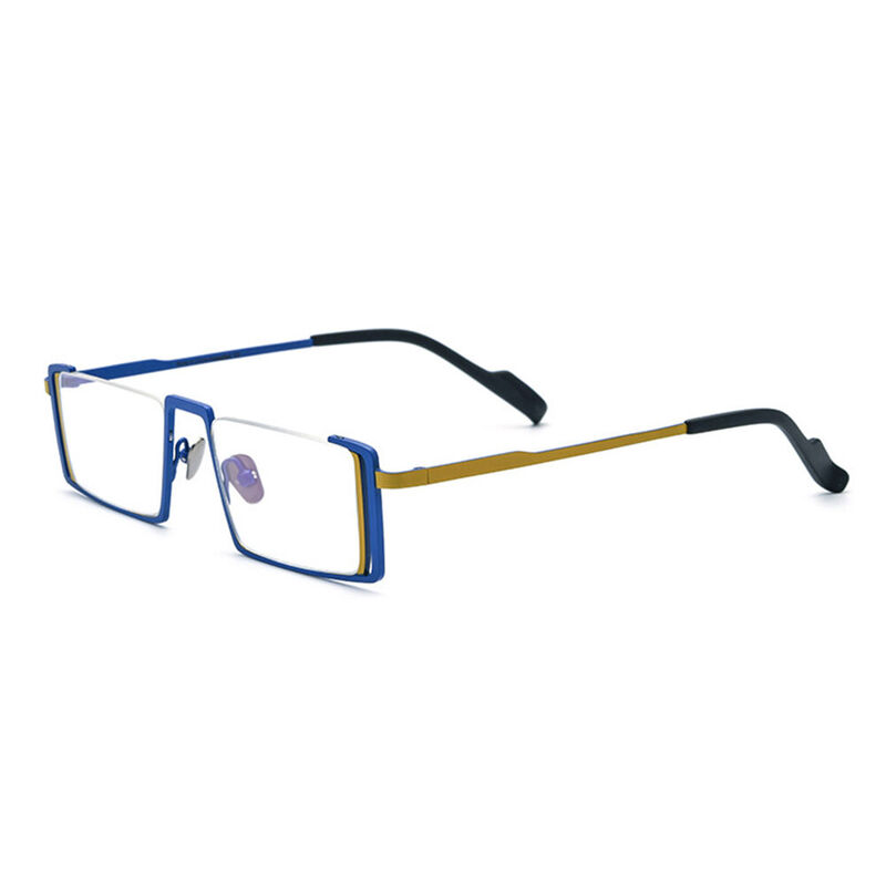 Abner Rectangle Blue Glasses