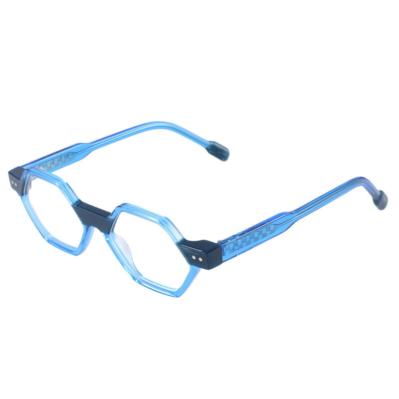 Stuart Geometric Blue Glasses