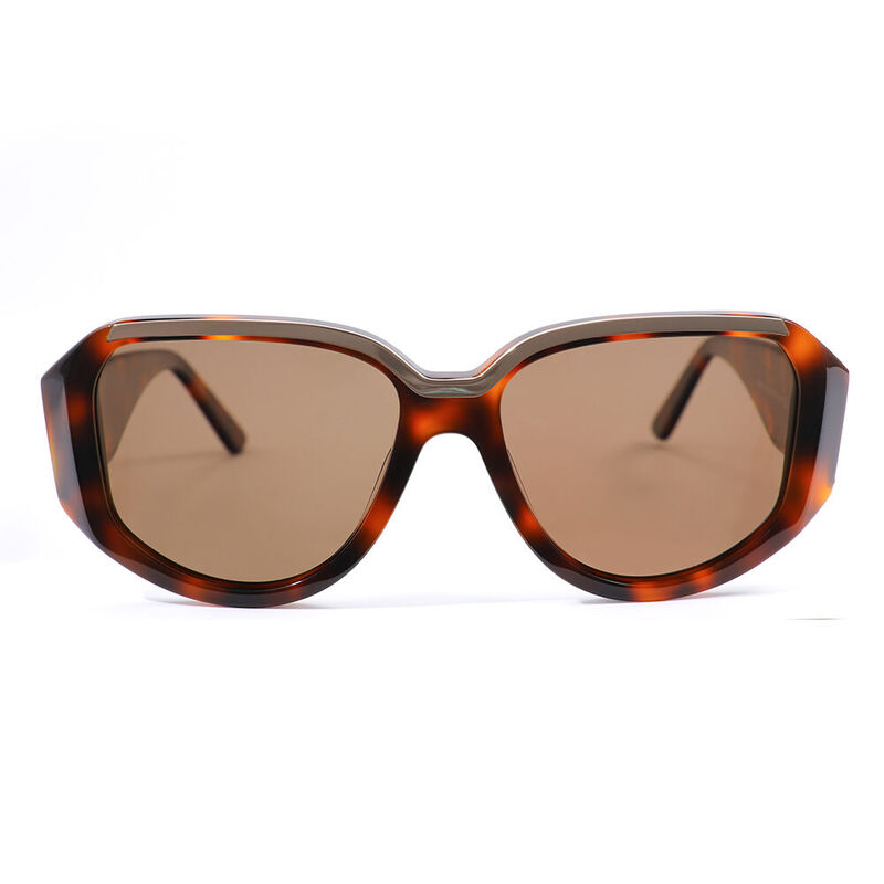 Agatha Geometric Tortoise Brown Sunglasses