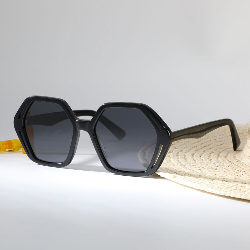 Nigel Geometric Black Sunglasses