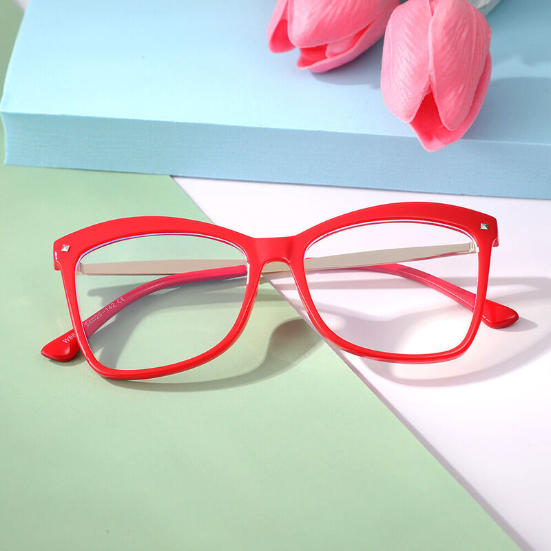 Adaire Cat Eye Red Glasses