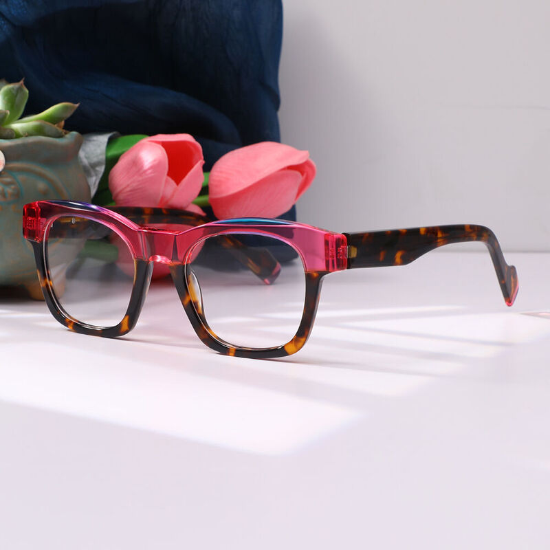 Ivasa Square Pink Glasses