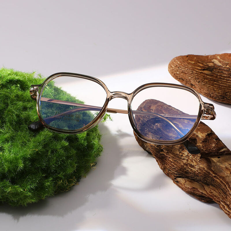 Kenna Geometric Green Glasses