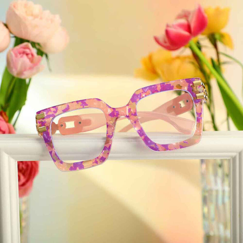 Nydia Square Pink Glasses