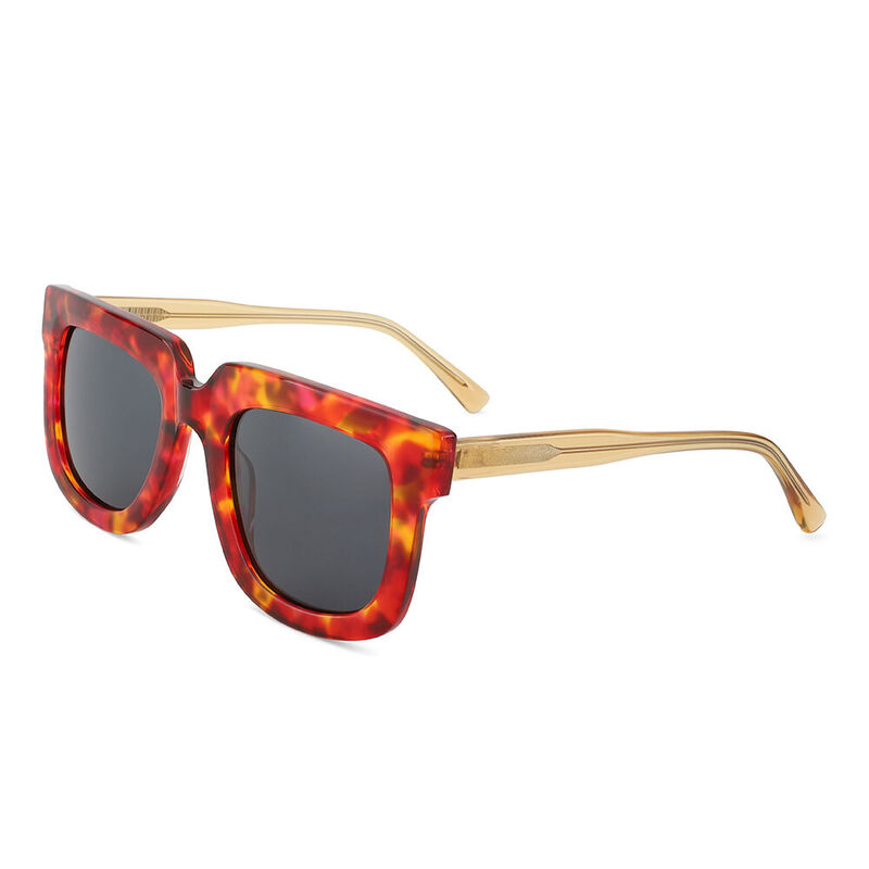 Lacman Square Red/Yellow Sunglasses