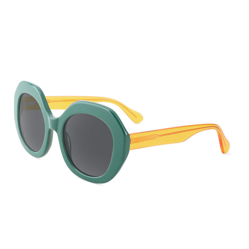 Seahigh Round Green Sunglasses