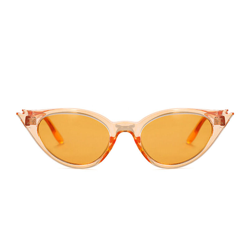 Rosie Cat Eye Oval Orange Sunglasses